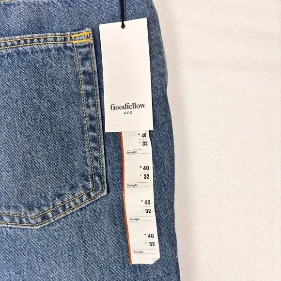 Goodfellow & Co Jeans Mens 40x32 Straight Recto Blue Denim Casual - Picture 8 of 10